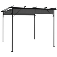 vidaXL Pergola with Retractable Roof Anthracite 3x3 m Steel 180 g/m²