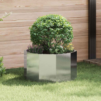 vidaXL Planter Silver 60 x 60 x 35 cm Stainless Steel