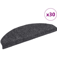 vidaXL Stair Mats Self-adhesive 30 pcs 65x21x4 cm Dark Grey Half Round Large