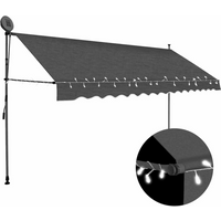 vidaXL Manual Retractable Awning with LED 400 cm Anthracite
