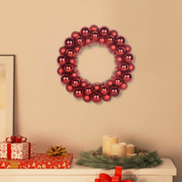vidaXL Christmas Ball Wreathes 2 pcs Red 33 x 33 x 7 cm Polystyrene