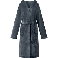 vidaXL Bathrobe Hoodie Navy Blue XXXL Flannel