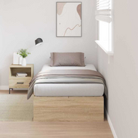 vidaXL Storage Bed Frame Sonoma Oak 100 x 200 cm Engineered Wood