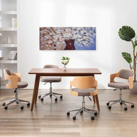 vidaXL Canvas Wall Print Set Flowers in a Vase Multicolour 150x60 cm