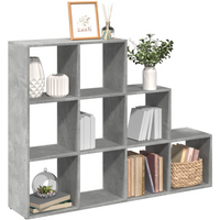 vidaXL Room Divider Bookcase 3-Tier Concrete Grey 137.5x29x103.5 cm Engineered Wood