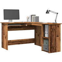 vidaXL Corner Desk Old Wood 120x140x75 cm Engineered Wood