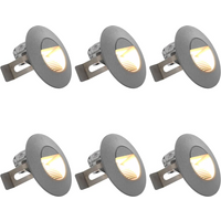 vidaXL Outdoor LED Wall Lights 6 pcs 2 W Silver Round