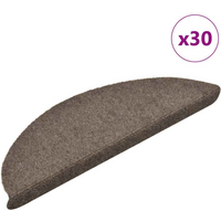 vidaXL Stair Mats Self-adhesive 30 pcs 56x17x3 cm Beige Half Round