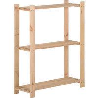 vidaXL 3-Tier Storage Rack 60x28.5x90 cm Solid Pinewood