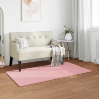 vidaXL Anti-Slip Faux Rabbit Fur Rug Olite Pink 60 x 110 cm Polyester