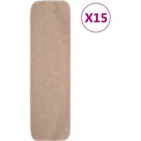 vidaXL Anti Slip Stair Mats 15 pcs 75x20 cm Beige Rectangular