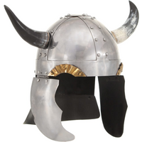 vidaXL Fantasy Viking Helmet LARP Silver Steel