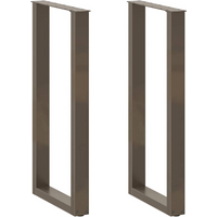 vidaXL Bar Table Legs U-Shaped 2 pcs Natural Steel 40x(100-101) cm Steel