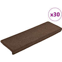 vidaXL Stair Mats 30 pcs 65x21x4 cm Coffee Brown Rectangular Edge