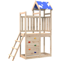 vidaXL Play Tower Brown 110.5 x 52.5 x 215cm Solid Pine Wood