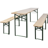 vidaXL Folding Beer Table with 2 Benches 220 cm Fir Wood
