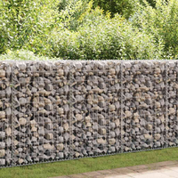 vidaXL Gabion Wall with Covers Galvanised Steel 200x60x100 cm