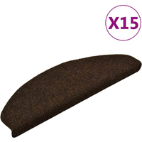 vidaXL Stair Mats Self-adhesive 15 pcs 65x21x4 cm Brown Half Round Large