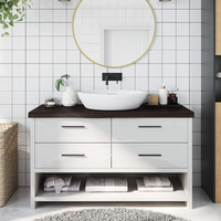 vidaXL Bathroom Countertop Dark Brown 100x40x(2-6) cm Treated Solid Wood