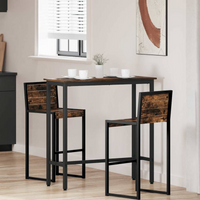 vidaXL Table Smoked Oak 100 x 40 x 100.5 cm Engineered Wood and Steel