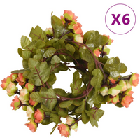 vidaXL Flower Garlands 6 pcs Sunset Red 215 cm