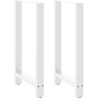 vidaXL Bar Table Legs White 2 pcs 60x(100-101) cm Steel
