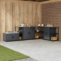 vidaXL Kitchen Storage with Shelf Anthracite 30 x 50 x 92 cm Steel