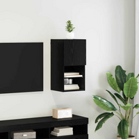 vidaXL Wall-mounted TV Cabinet Black Oak 30.5 x 30 x 60 cm