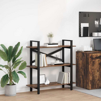 vidaXL Bookshelf Smoked Oak 100 x 33.5 x 102 cm Engineered Wood