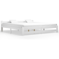 vidaXL Bed Frame without Mattress White Solid Pine Wood 200x200 cm