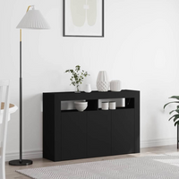 vidaXL Sideboard Black 116 x 30 x 75 cm Engineered Wood