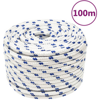 vidaXL Boat Rope White 12 mm 100 m Polypropylene