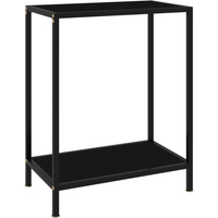vidaXL Console Table Black 60x35x75 cm Tempered Glass