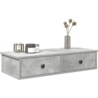vidaXL Wall Shelf with Drawers Concrete Grey 80x31x17 cm Engineered Wood