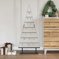 vidaXL Metal Christmas Tree with Stand Black 125.5 cm Steel