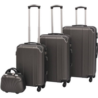 vidaXL Four Piece Hardcase Trolley Set Anthracite