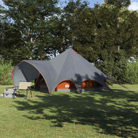 vidaXL Teepee Tent 5-Person Grey and Orange 415 x 415 x 247 cm
