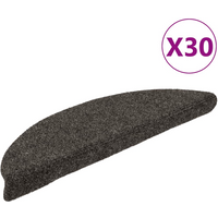 vidaXL Stair Mats Self-adhesive 30 pcs 56x17x3 cm Anthracite Half Round