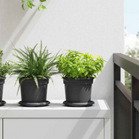 vidaXL Plant Pots 24 pcs Black Ø 15 x 12 cm Plastic