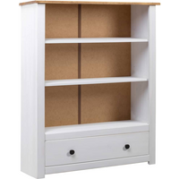 vidaXL Bookcase White 80x35x110 cm Solid Pine Wood Panama Range