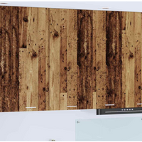 vidaXL Hanging Cabinet with Door Old Wood and White 50 x 31 x 100 cm
