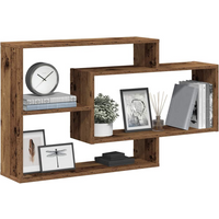 vidaXL Wall Shelf Old Wood 104x20x58.5 cm Engineered Wood
