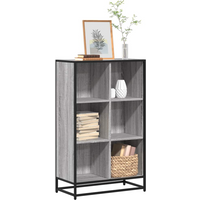 vidaXL Book Cabinet Grey Sonoma 65.5x33x107.5 cm Engineered Wood