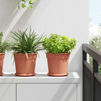 vidaXL Plant Pots 6 pcs Brick Red Ø 19 x 16 cm Plastic