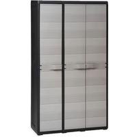 vidaXL Garden Storage Cabinet with 4 Shelves Black and Grey