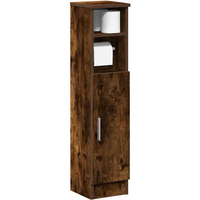 vidaXL Bathroom Cabinet with Roll Holder Smoked Oak 20.5x22x90 cm