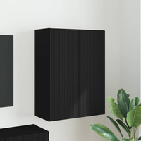 vidaXL TV Wall Cabinet Black 59.5 x 31 x 80 cm Engineered Wood