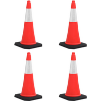 vidaXL Reflective Traffic Cones with Heavy Bases 4 pcs 75 cm