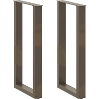 vidaXL Bar Table Legs U-Shaped 2 pcs Natural Steel 40x(90-91) cm Steel