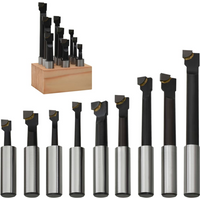 vidaXL Boring Cutters 9 pcs 12 mm with Wood Base